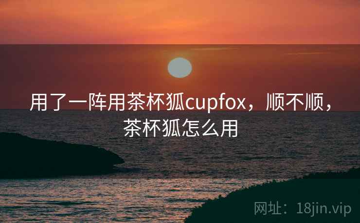 用了一阵用茶杯狐cupfox,顺不顺,茶杯狐怎么用 第2张 用了一阵用茶杯狐cupfox,顺不顺,茶杯狐怎么用 第2张